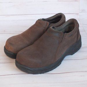 OLIVER WORK SHOES LADIES 7 STEEL TOE‎ SLIP ON BROWN